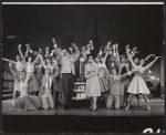 Charles Nelson Reilly, Claudette Scott and ensemble in the stage production How to Succeed in Business Without Really Trying