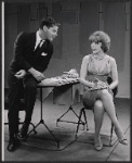 Robert Morse and Joy Claussen in the stage production How to Succeed in Business Without Really Trying