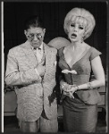 Rudy Vallee and Joy Claussen in the stage production How to Succeed in Business Without Really Trying