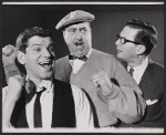 Dick Kallman, Willard Waterman and William Major in the stage production How to Succeed in Business Without Really Trying