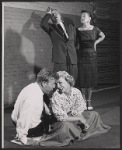 Albert Salmi, Patricia Smith, Leon Ames and Peggy Conklin in rehearsal for the stage production Howie