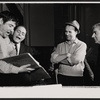 Buddy Hackett, Stan Freeman, Richard Kiley and Jerome Chodorov in rehearsal for the stage production I Had a Ball