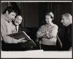 Buddy Hackett, Stan Freeman, Richard Kiley and Jerome Chodorov in rehearsal for the stage production I Had a Ball