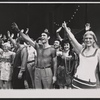 Nikos Kourkoulos, Melina Mercouri [right] and ensemble in the stage production Illya Darling