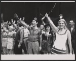 Nikos Kourkoulos, Melina Mercouri [right] and ensemble in the stage production Illya Darling