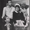 Mary McGregor [seated], Gwenn Mitchell [center in maid outfit] and unidentified others in the stage production The Immaculate Misconception