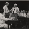 Ed Begley, Paul Muni [center] and ensemble in the stage production Inherit the Wind