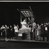 Elizabeth Seal, Keith Michell [center] and ensemble in the stage production Irma La Douce