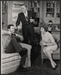 Robert Drivas, Cyril Ritchard and Claudette Colbert in the stage production The Irregular Verb to Love