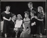 Pat Hingle, Nan Martin [center] and ensemble in the stage production J.B.