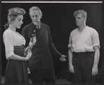 Nan Martin, Raymond Massey and Pat Hingle in the stage production J.B.