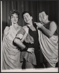 Margaret Hall, Dom DeLuise and unidentified in the Off-Broadway stage production The Jackass