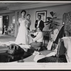 Lena Horne and unidentified others in costume fitting for the 1957 stage production Jamaica