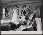 Lena Horne and unidentified others in costume fitting for the 1957 stage production Jamaica