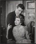 Robert Preston and Claudette Colbert in the stage production Janus