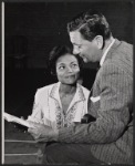 Eartha Kitt and Wendell Corey in publicity for the stage production Jolly's Progress 