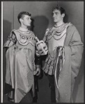 Roddy McDowall and Christopher Plummer in publicity photo for the 1955 American Shakespeare Festival production of Julius Caesar