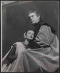 Leora Dana and Raymond Massey in publicity portrait for the 1955 American Shakespeare Festival production of Julius Caesar