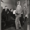 Burgess Meredith [left] and unidentified others in the stage production Kicks and Co