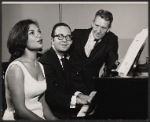 Nichelle Nichols [left] Burgess Meredith [right] and unidentified in the stage production Kicks and Co
