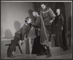 Richard Mathews, Joyce Ebert and unidentified others [left] in the 1959 Players Theatre production of King Lear