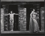 Victor Spinetti and unidentified in the stage production La Grosse Valise