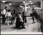 Bernadette Peters [seated center] Alan Schneider [at right] and unidentified others in rehearsal for the stage production of La Strada