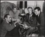 José Quintero, Judy Holliday [right] and unidentified others in rehearsal for the stage production Laurette