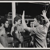 Director Tom O'Horgan [at right] and unidentified others rehearsing the stage production The Leaf People
