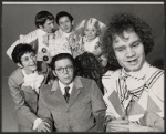 Joan Darling, Severn Darden, Michael J. Pollard [front] and unidentified others in the stage production Leda Had a Little Swan