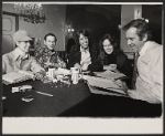 Leonora Thuna, Paul B. Price, Harry Cauley, Sandy Dennis and James Broderick in rehearsal for the stage production Let Me Hear You Smile