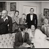 Sam Levene, Vivian Blaine, Ruth McDevitt, Hayden Rorke; (seated, L to R) Michael Goodwin, Kitty Carlisle, and Harold J. Kennedy in the stage production Light Up the Night