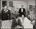 Harold J. Kennedy, Vivian Blaine, Ruth McDevitt, Hayden Rorke [back] Kitty Carlisle [front] in the stage production Light Up the Sky