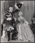 Reginald Gardiner, Eva Gabor and unidentified [left] in the stage production Little Glass Clock
