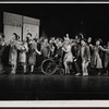 Sid Caesar [in wheelchair], Virginia Martin [at wheelchair], Barbara Sharma [second from right] and unidentified performers in the 1962 stage production Little Me