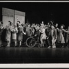 Sid Caesar [in wheelchair], Virginia Martin [at wheelchair], Barbara Sharma [second from right] and unidentified others in the 1962 stage production Little Me