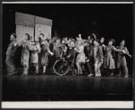 Sid Caesar [in wheelchair] Virginia Martin [at wheelchair] Barbara Sharma [second from right] and unidentified others in the 1962 stage production Little Me