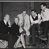 Cyril Ritchard, Tammy Grimes, Noel Coward, Roddy McDowall and George Baker in rehearsal for the stage production Look After Lulu