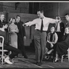 Anthony Perkins, Jo Van Fleet [left] and unidentified others in rehearsal for the stage production Look Homeward, Angel