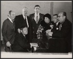 Jule Styne, Joshua Logan, Edgar Lansbury, Shirley Booth and Sammy Cahn in the stage production Look to the Lilies