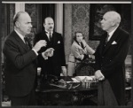 Charles Boyer [left], Agnes Moorehead [right] and unidentified others in the stage production Lord Pengo