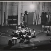 Cast and production team in rehearsal for the stage production The Loud Red Patrick