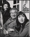 Dale Berg, David Kerman and Cara Duff-MacCormick in the stage production Love Your Crooked Neighbor