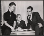 Leslie Stevens, Norman Rose and unidentified [left] in the stage production The Lovers