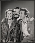 Barbara Bel Geddes, Robert Darnell and Gene Wilder in publicity pose for the Broadway production of Luv