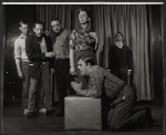 Jessica Tandy, Pat Hingle [center], Bill Fletcher, Paul Sparer and Patrick Hines in rehearsal for the 1961 American Shakespeare Festival production of Macbeth