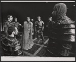 Christopher Lloyd, John Heard [left], Christopher Walken [center] and unidentified others in the 1974 New York Shakespeare production of Macbeth