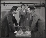 Eli Wallach, Glynis Johns and Burgess Meredith in rehearsal for the 1956 Broadway revival of G. B. Shaw's Major Barbara
