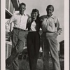 Chester Kallman standing next to Rhoda Jaffe and W. H. Auden, taken on Fire Island