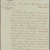 Letter to Thomas Willing and Francis Banquier, Philadelphia